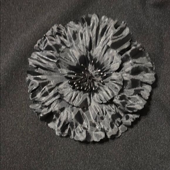 Black Boxy Blouse with Embellished Brooch included - Picture 4 of 9